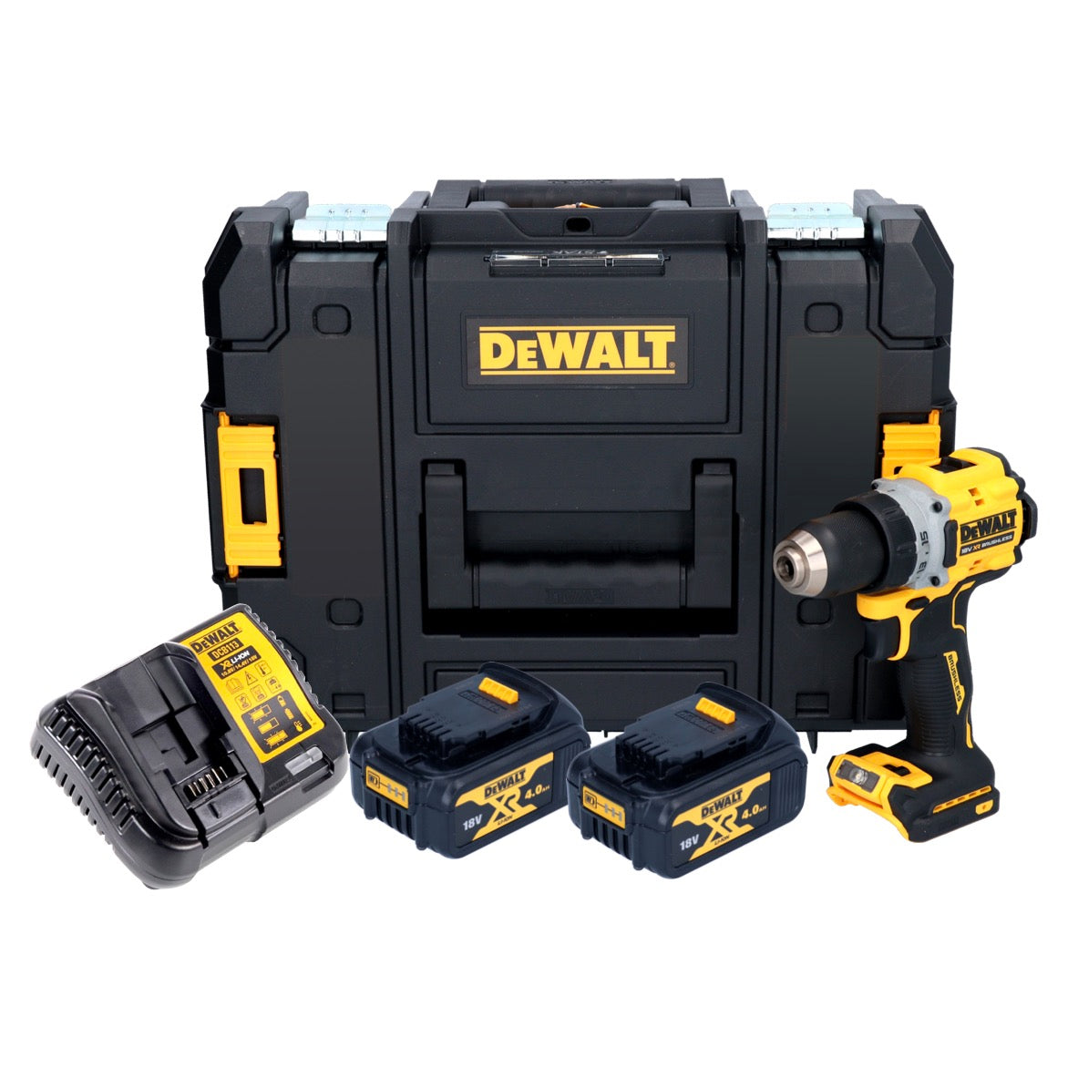 Perceuse-visseuse sans fil DeWalt DCD 800 M2T 18 V 90 Nm sans balais + 2x batteries 4,0 Ah + chargeur + TSTAK