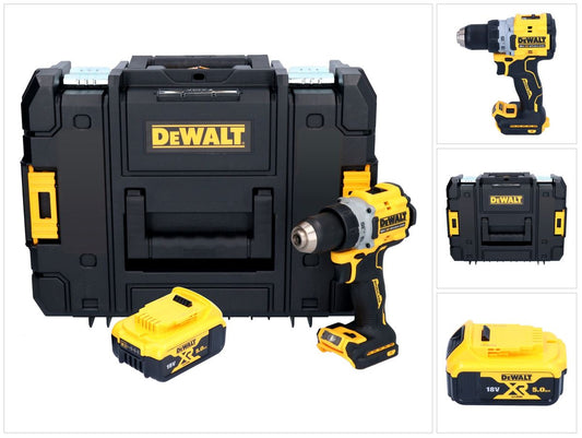 Perceuse-visseuse sans fil DeWalt DCD 800 NT 18 V 90 Nm sans balais + 1x batterie 5,0 Ah + TSTAK - sans chargeur