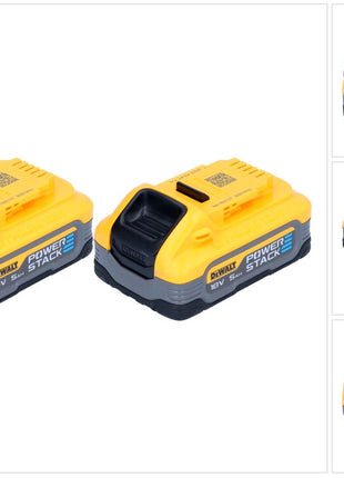 Jeu de batteries DeWalt DCBP 518 H2 2x batterie Powerstack 18 V 5,0 Ah / 5000 mAh XR Li-Ion - avec indicateur de niveau de charge