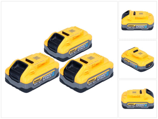 Jeu de batteries DeWalt DCBP 518 H3 3x batterie Powerstack 18 V 5,0 Ah / 5000 mAh XR Li-Ion - avec indicateur de niveau de charge