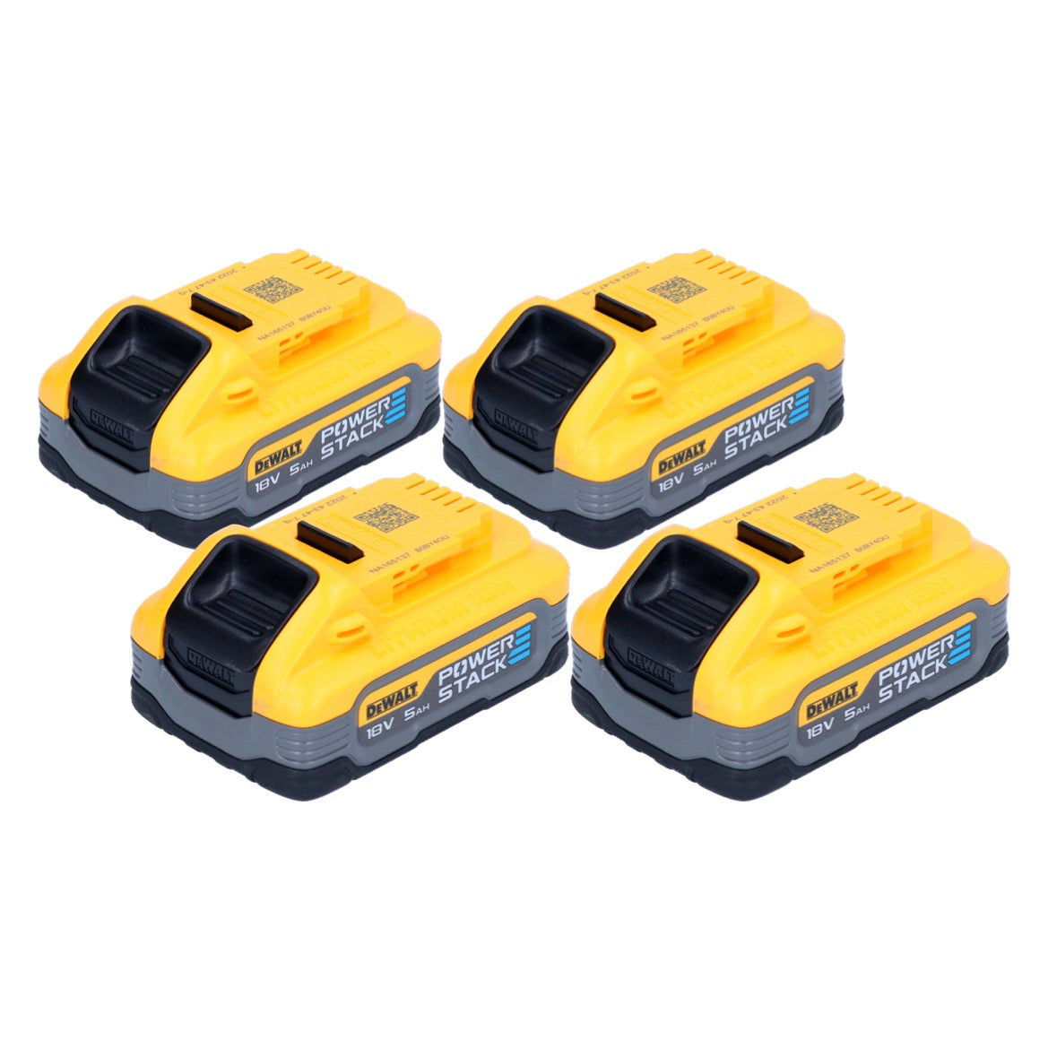 Jeu de batteries DeWalt DCBP 518 H4 4x batterie Powerstack 18 V 5,0 Ah / 5000 mAh XR Li-Ion - avec indicateur de niveau de charge