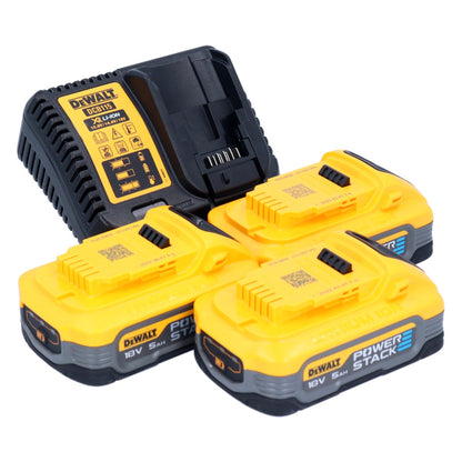 Kit de démarrage de batterie Dewalt 18 V DCB 115 H3 3x batterie Powerstack 5,0 Ah + chargeur DCB 115 XR