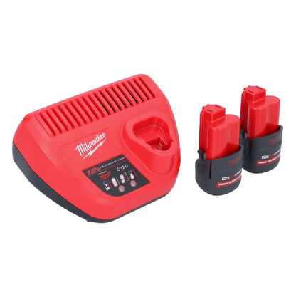 Scie sauteuse à batterie Milwaukee M12 JS-252 12 V + 2x batteries 2,5 Ah + chargeur