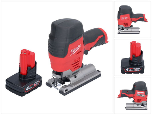 Scie sauteuse à batterie Milwaukee M12 JS-401 12 V + 1x batterie 4,0 Ah - sans chargeur