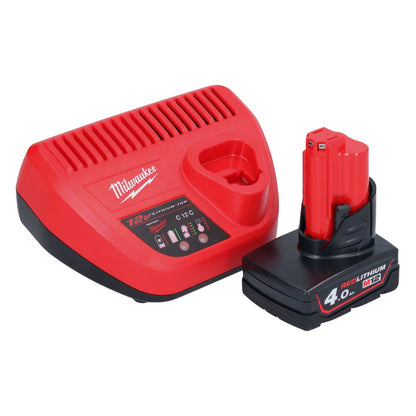 Scie sauteuse à batterie Milwaukee M12 JS-401 12 V + 1x batterie 4,0 Ah + chargeur