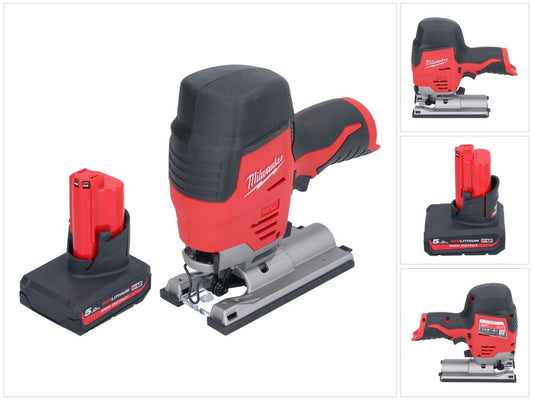 Scie sauteuse à batterie Milwaukee M12 JS-501 12 V + 1x batterie 5,0 Ah - sans chargeur