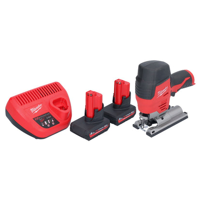 Scie sauteuse à batterie Milwaukee M12 JS-502 12 V + 2x batteries 5,0 Ah + chargeur