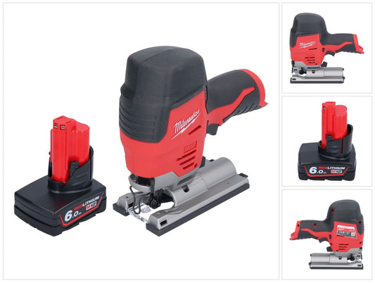 Scie sauteuse à batterie Milwaukee M12 JS-601 12 V + 1x batterie 6,0 Ah - sans chargeur