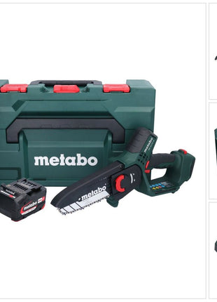 Scie à bois à batterie Metabo MS 18 LTX 15 18 V 15 cm 5 m/s + 1x batterie 4,0 Ah + chargeur + métaBOX