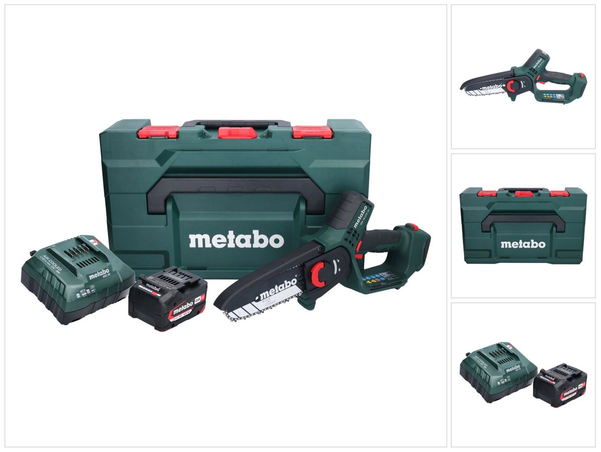 Scie à bois à batterie Metabo MS 18 LTX 15 18 V 15 cm 5 m/s + 1x batterie 4,0 Ah + chargeur + métaBOX