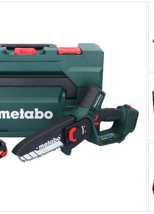 Scie à bois à batterie Metabo MS 18 LTX 15 18 V 15 cm 5 m/s + 1x batterie 4,0 Ah + métaBOX - sans chargeur