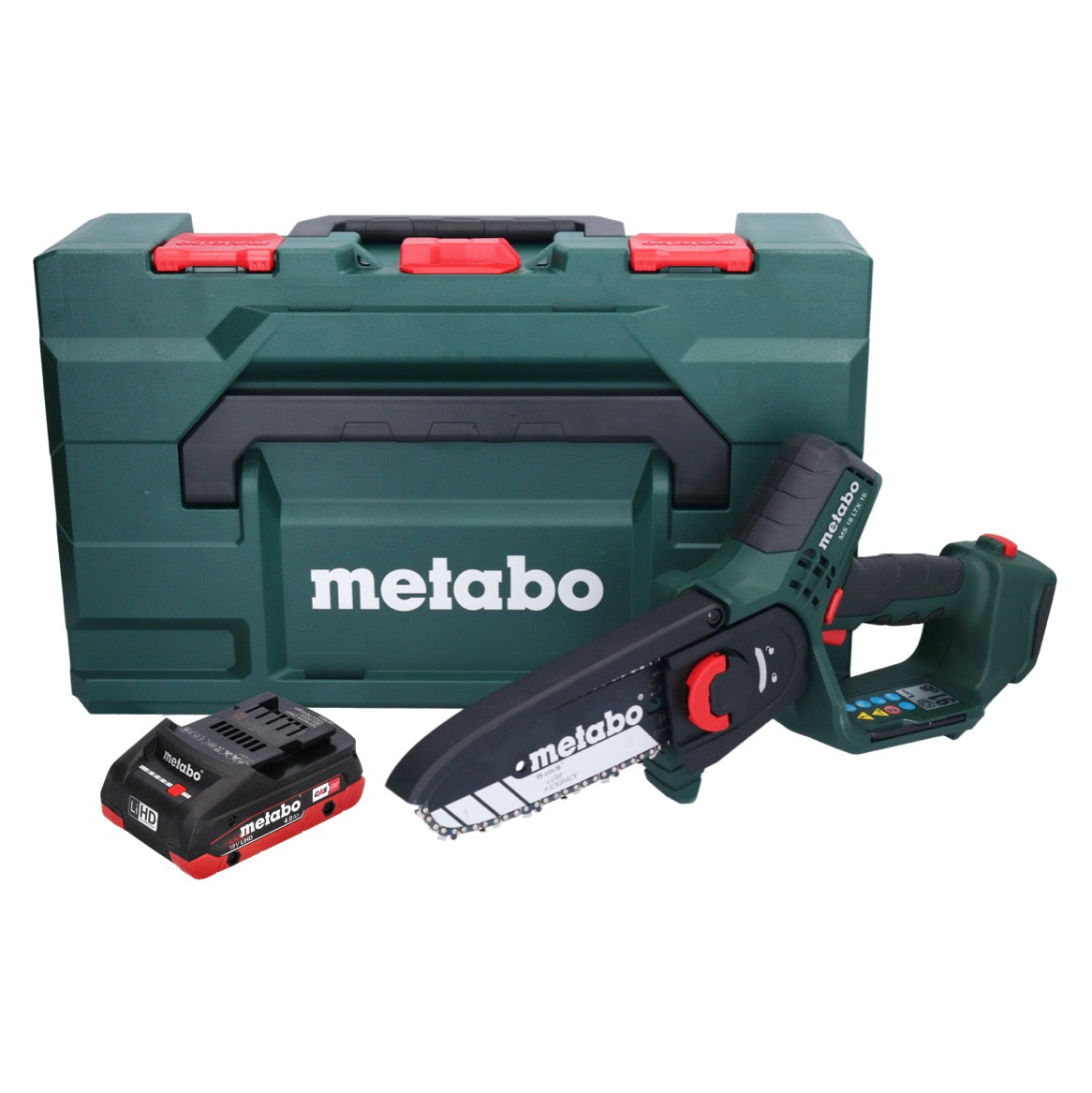 Scie à bois à batterie Metabo MS 18 LTX 15 18 V 15 cm 5 m/s + 1x batterie 4,0 Ah + métaBOX - sans chargeur