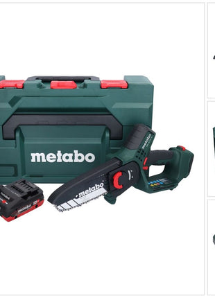 Scie à bois à batterie Metabo MS 18 LTX 15 18 V 15 cm 5 m/s + 1x batterie 4,0 Ah + chargeur + métaBOX