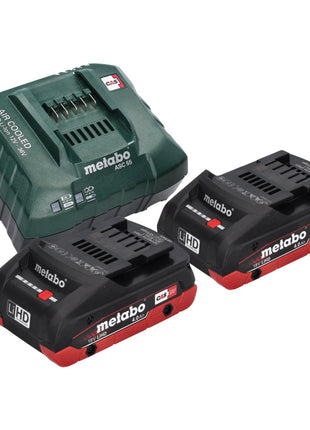 Scie à bois à batterie Metabo MS 18 LTX 15 18 V 15 cm 5 m/s + 2x batterie 4,0 Ah + chargeur + métaBOX