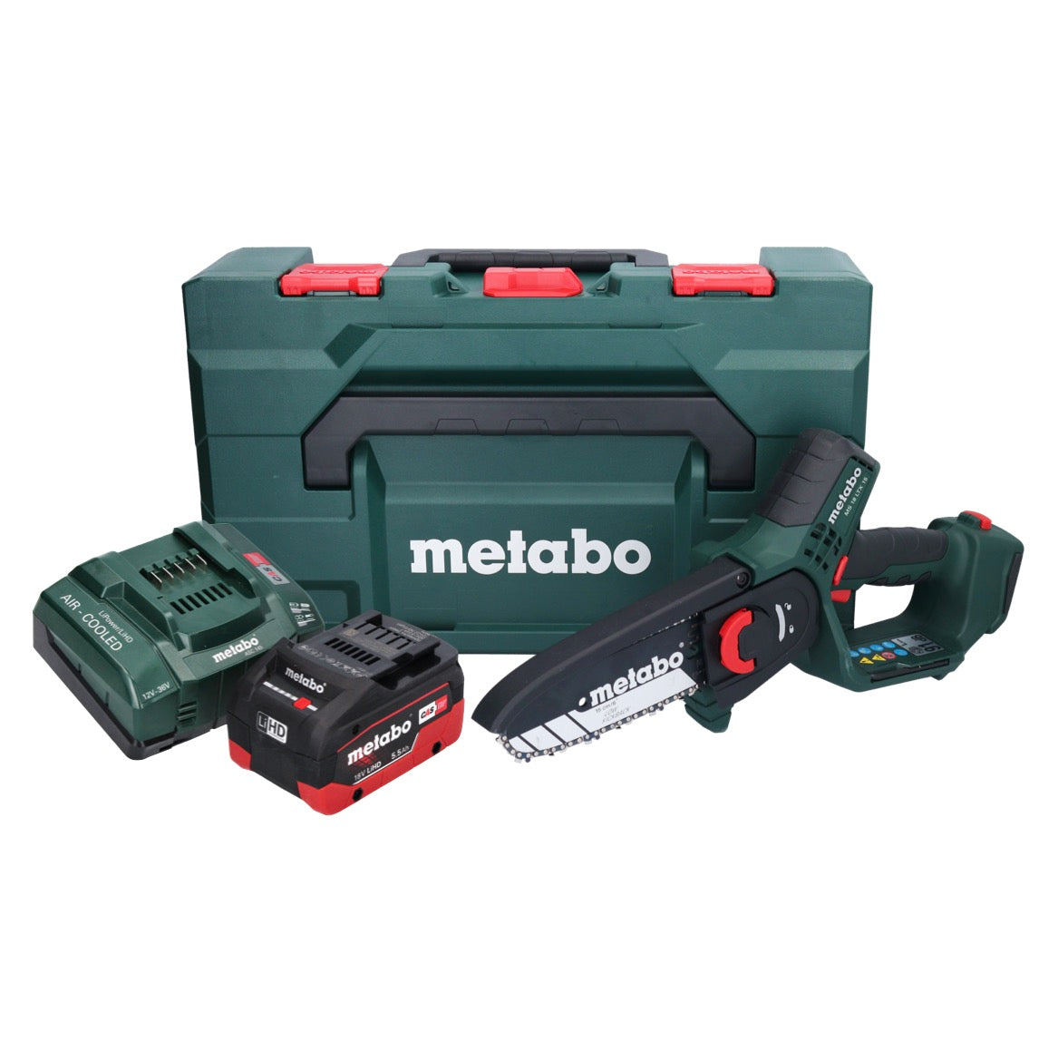 Scie à bois à batterie Metabo MS 18 LTX 15 18 V 15 cm 5 m/s + 1x batterie 5,5 Ah + chargeur + métaBOX