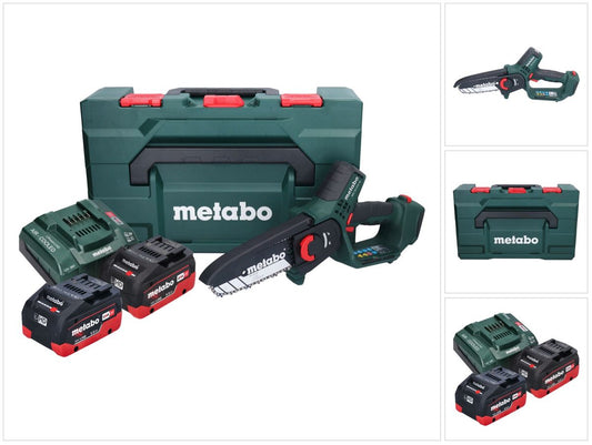 Scie à bois à batterie Metabo MS 18 LTX 15 18 V 15 cm 5 m/s + 2x batterie 5,5 Ah + chargeur + métaBOX