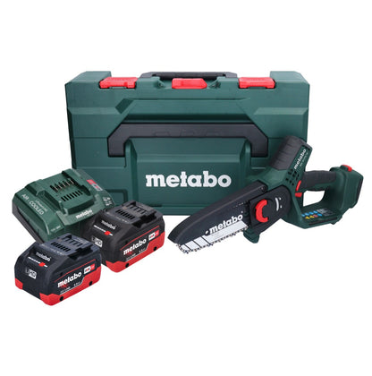 Scie à bois à batterie Metabo MS 18 LTX 15 18 V 15 cm 5 m/s + 2x batterie 5,5 Ah + chargeur + métaBOX