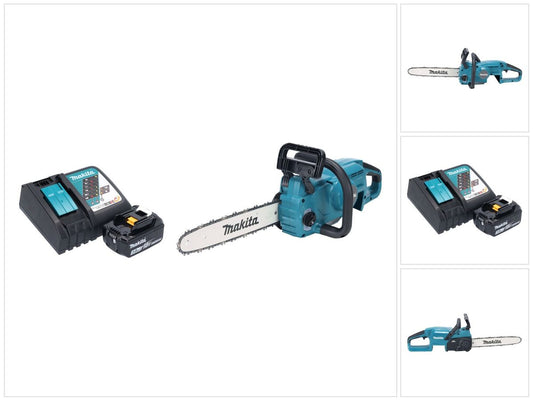 Tronçonneuse à batterie Makita DUC 357 RFX2 18 V 35 cm 7,7 m/s sans balai + 1x batterie 3,0 Ah + chargeur