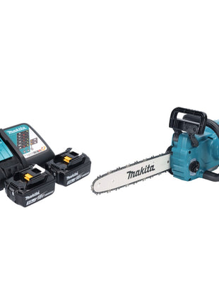 Tronçonneuse à batterie Makita DUC 357 RF2X2 18 V 35 cm 7,7 m/s sans balai + 2x batteries 3,0 Ah + chargeur