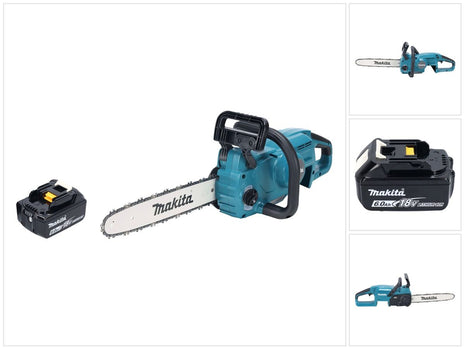 Tronçonneuse à batterie Makita DUC 357 GX2 18 V 35 cm 7,7 m/s sans balais + 1x batterie 6,0 Ah - sans chargeur