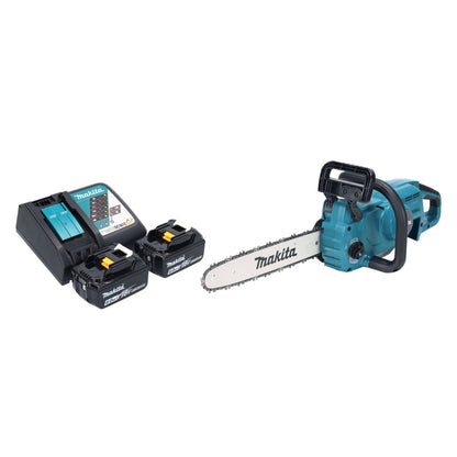 Tronçonneuse à batterie Makita DUC 357 RG2X2 18 V 35 cm 7,7 m/s sans balai + 2x batteries 6,0 Ah + chargeur