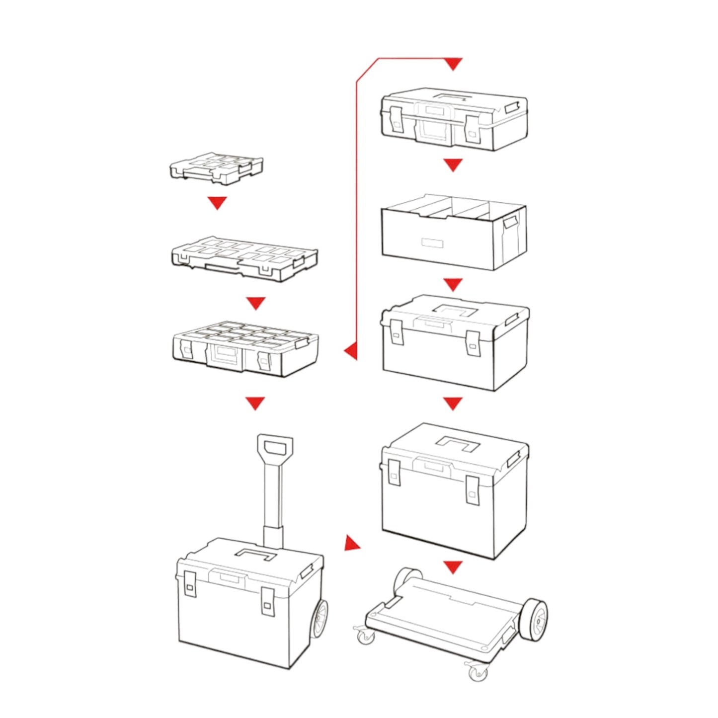 Qbrick System ONE 200 2.0 Mallette à outils Vario organisateur modulaire 585 x 385 x 171 mm 15,4 l empilable IP66