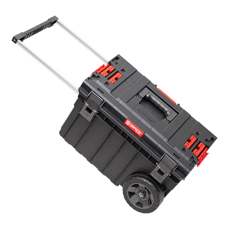 Qbrick System ONE Trolley Vario apilable 605 x 405 x 345 mm 44 l IP66 con ruedas sobre eje metálico