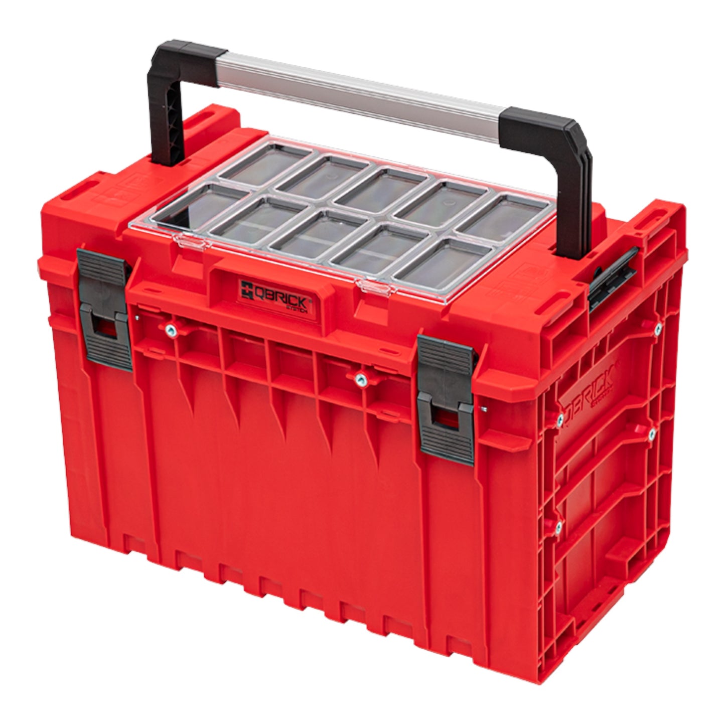 Qbrick System ONE 450 2.0 Expert RED ULTRA HD Custom Werkzeugkoffer modularer Organizer 585 x 385 x 420 mm 52 l stapelbar IP66