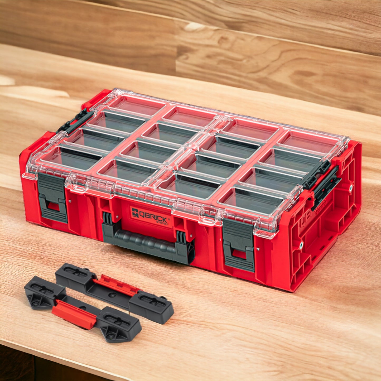 Qbrick System ONE Organizer 2XL ROUGE ULTRA HD Custom + adaptateur ONE Connect 582 x 387 x 172 mm 19,5 l empilable IP66