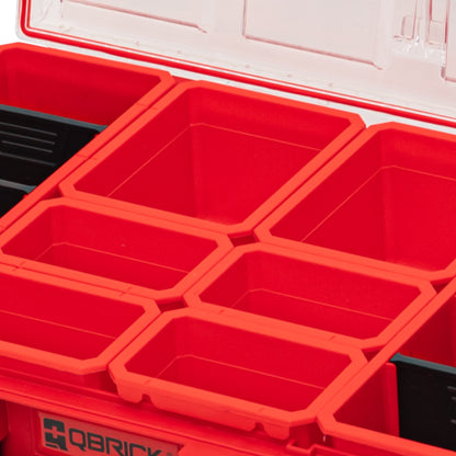 Qbrick System ONE Organizer XL 2.0 RED ULTRA HD Custom 582 x 387 x 131 mm 13,5 l IP66 mit 8 Inlays und 6 Trennwände