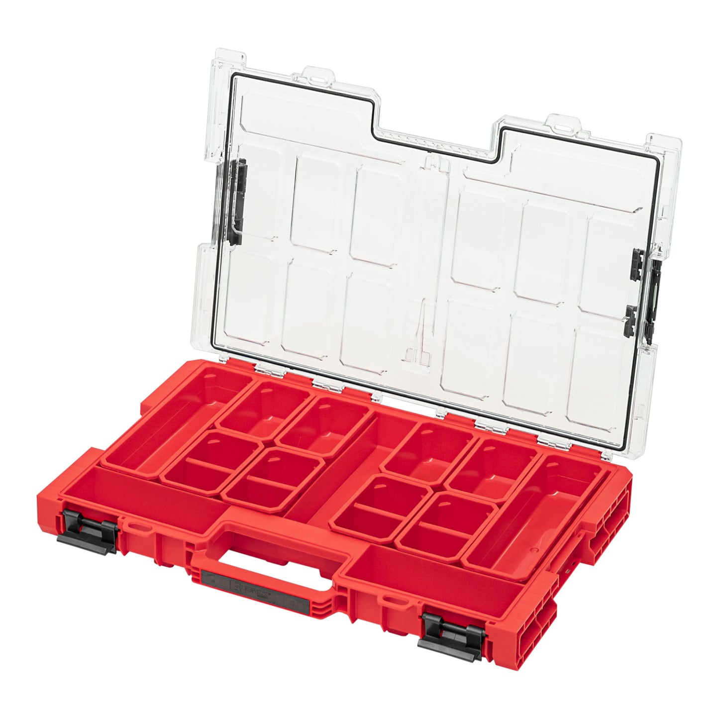 Qbrick System ONE Organizer L 2.0 RED ULTRA HD stapelbar 531 x 379 x 77 mm 6 l IP66 mit 10 Inlays