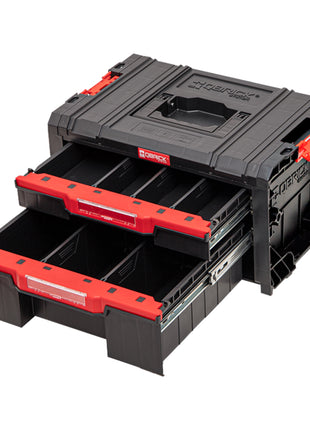 Qbrick System PRO Tiroir 2 Toolbox 2.0 Basic empilable 450 x 310 x 244 mm 4,5 l 9,5 l IP54 avec deux tiroirs 5 séparateurs