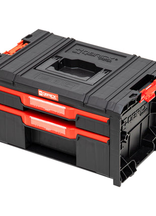 Qbrick System PRO Tiroir 2 Toolbox 2.0 Basic empilable 450 x 310 x 244 mm 4,5 l 9,5 l IP54 avec deux tiroirs 5 séparateurs