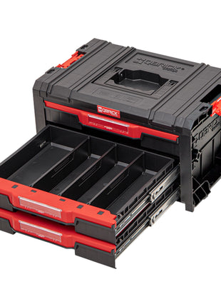 Qbrick System PRO Drawer 3 Toolbox 2.0 Basic empilable 450 x 310 x 244 mm 3x 4,5 l IP54 avec trois tiroirs 9 inserts