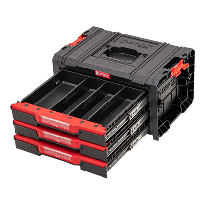 Qbrick System PRO Drawer 3 Toolbox 2.0 Basic empilable 450 x 310 x 244 mm 3x 4,5 l IP54 avec trois tiroirs 9 inserts