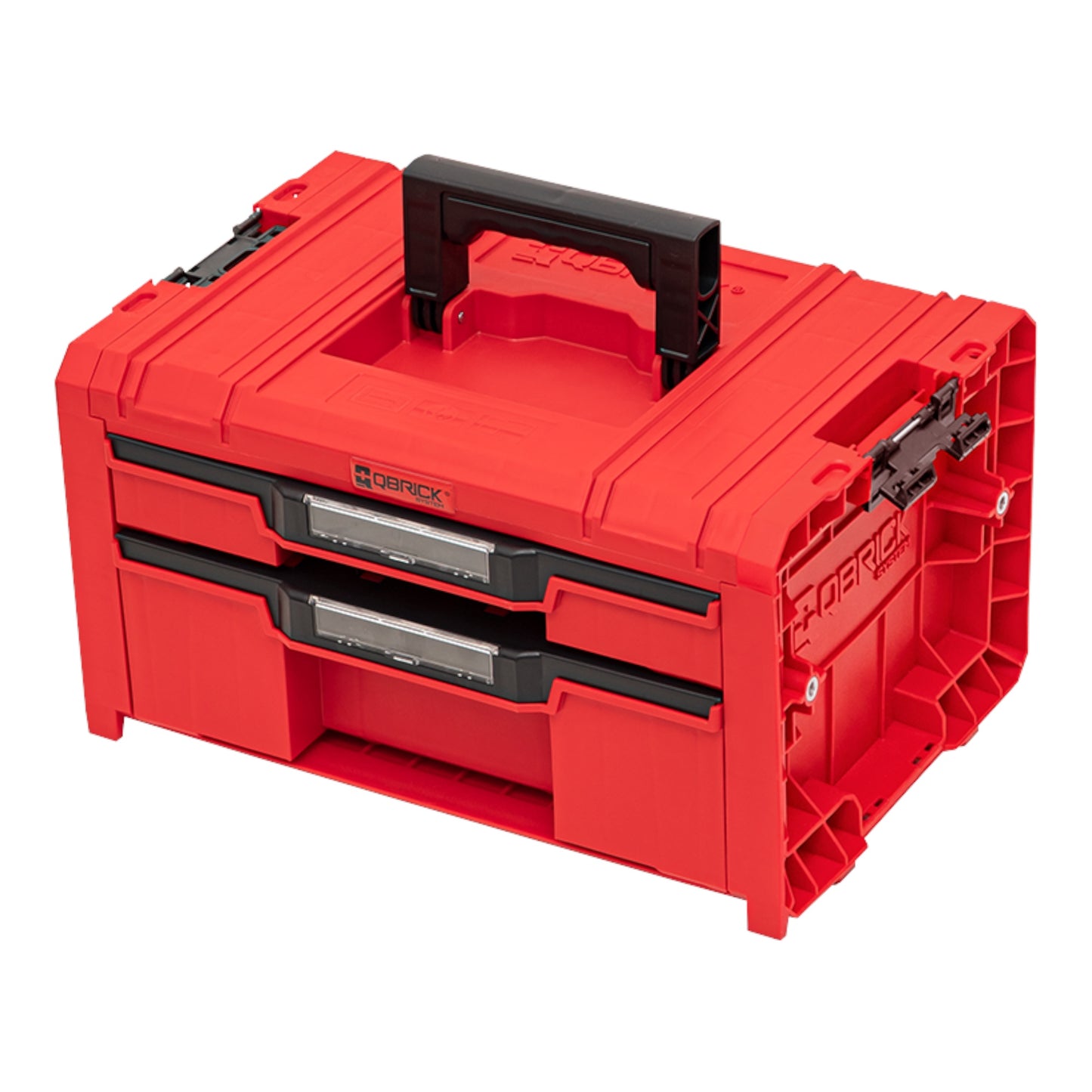 Qbrick System PRO Drawer 2 Toolbox 2.0 Expert RED ULTRA HD Werkzeugkoffer 450 x 310 x 244 mm 14 l stapelbar IP54 mit 2 Schubladen