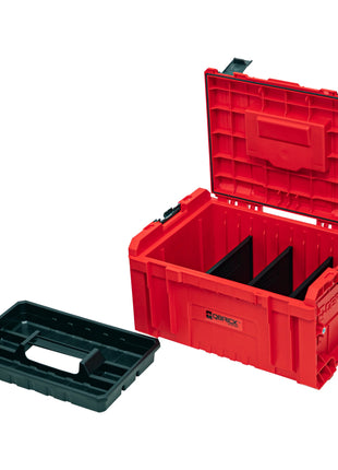 Qbrick System PRO Toolbox 2.0 RED ULTRA HD Maleta de herramientas personalizada 450 x 260 x 240 mm 19 l apilable IP54 con 3 compartimentos y estante