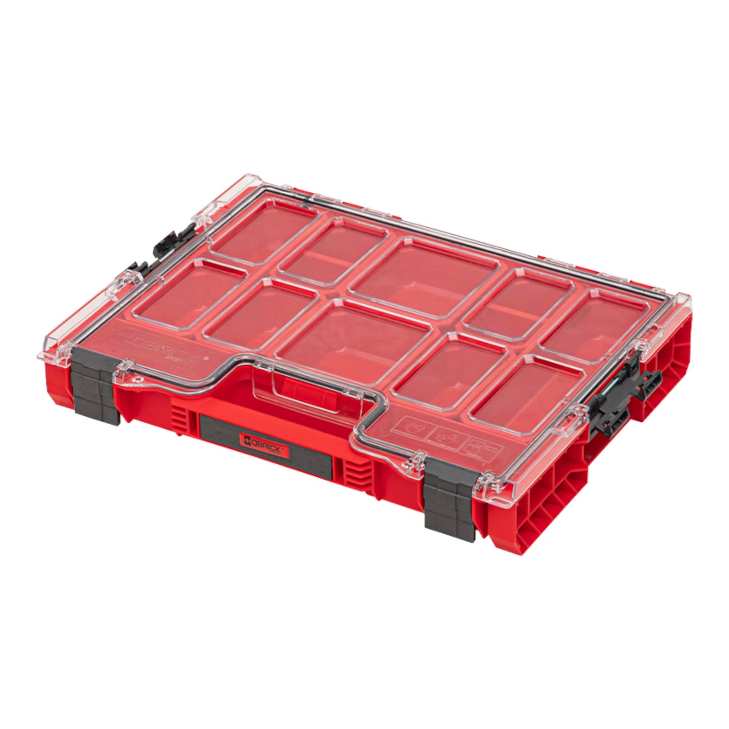 Qbrick System PRO Organizer 200 RED ULTRA HD stapelbar 452 x 296 x 79 mm 6 l IP54 mit 8 Inlays