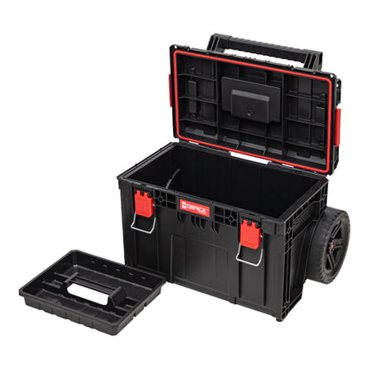 Qbrick System PRIME Cart Chariot empilable 590 x 425 x 660 mm 37 l IP66 Capacité de charge de 100 kg avec double poignée télescopique en aluminium