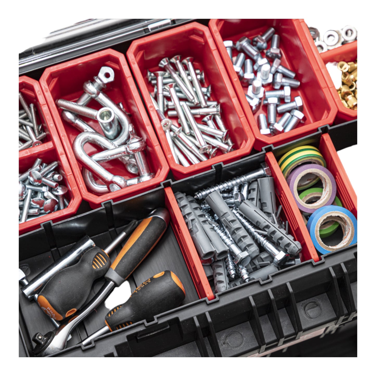 Qbrick System PRIME Toolbox 250 Expert avec organisateur empilable 535 x 327 x 277 mm 26l IP66 avec 10 séparateurs + 5 inserts