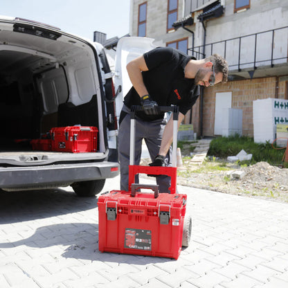 Qbrick System PRIME Cart RED ULTRA HD Empilable sur mesure 590 x 425 x 660 mm 37 l IP66 Capacité de charge de 100 kg avec double poignée télescopique en aluminium