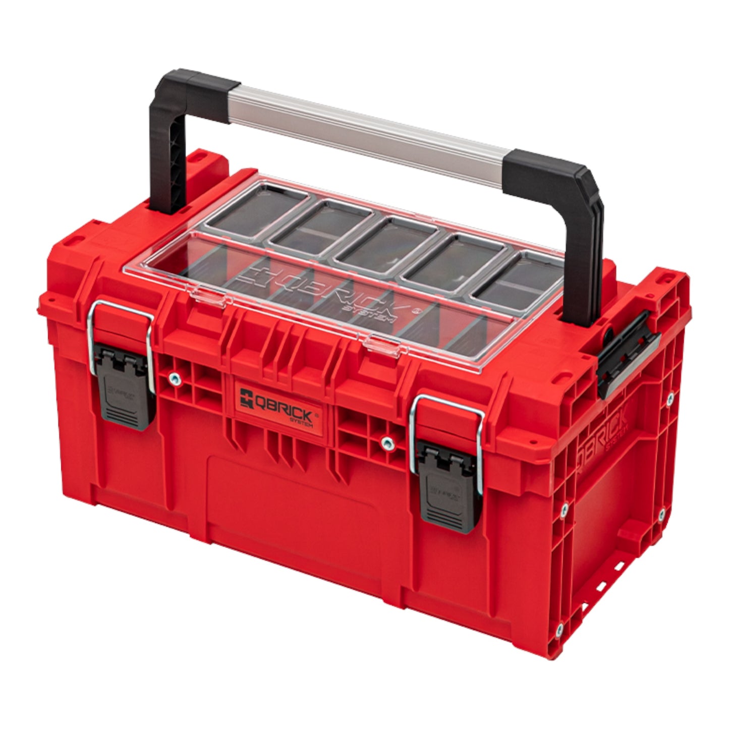 Qbrick System PRIME Toolbox 250 Expert RED ULTRA HD Custom mit Organizer stapelbar 535 x 327 x 277 mm 26 l IP66 mit 5 Inlays und 10 Trennwänden