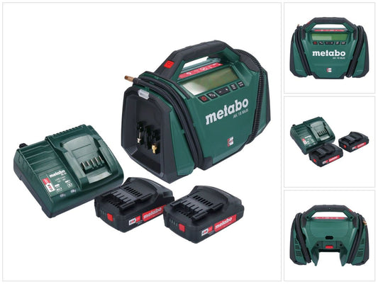 Metabo AK 18 Multi Akku Kompressor 18 V 11 bar + 2x Akku 2,0 Ah + Ladegerät