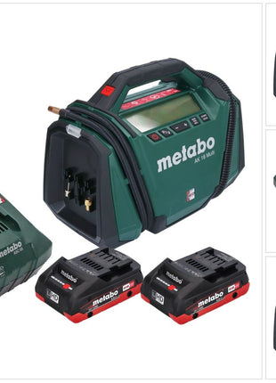 Metabo AK 18 Compresor multibatería 18 V 11 bar + 2x baterías 4,0 Ah + cargador