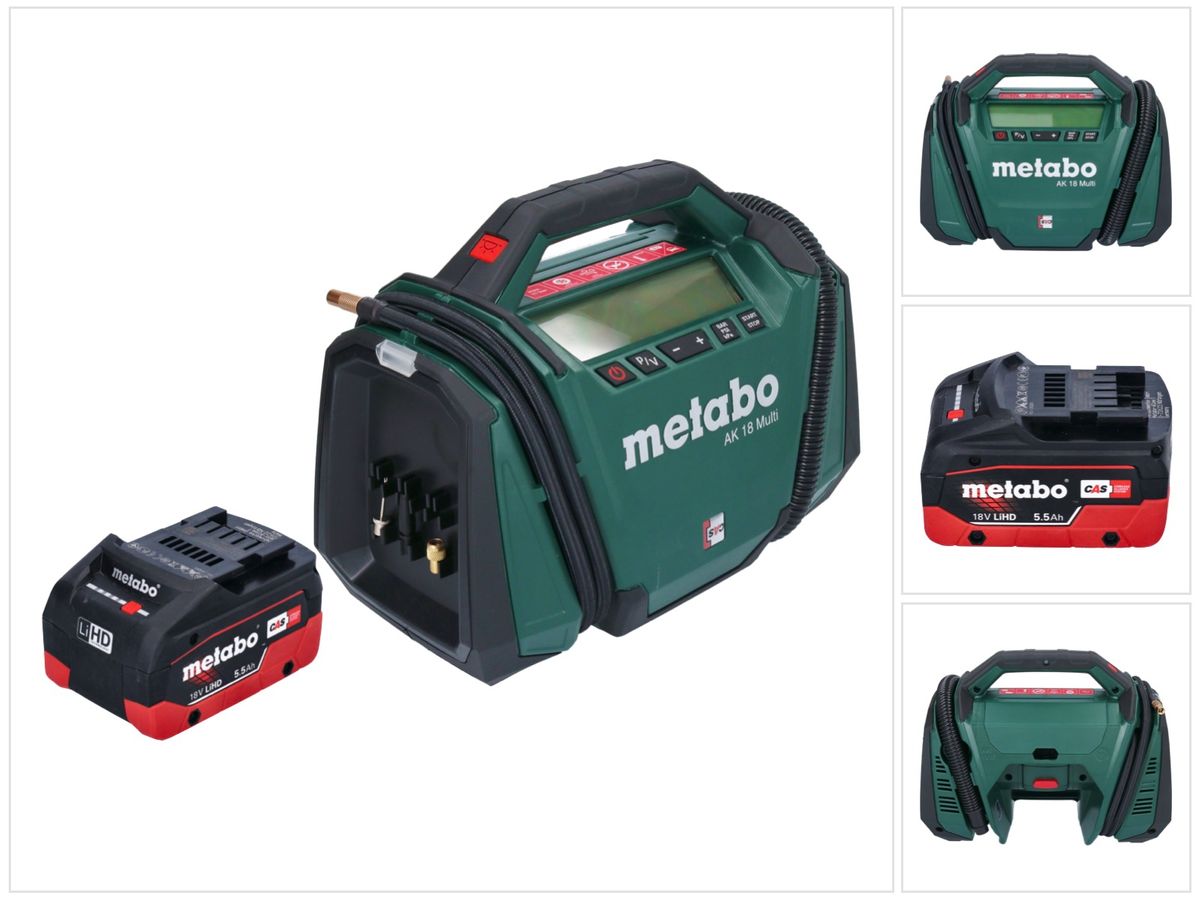 Compresseur Metabo AK 18 Multi batterie 18 V 11 bar + 1x batterie 5,5 Ah - sans chargeur