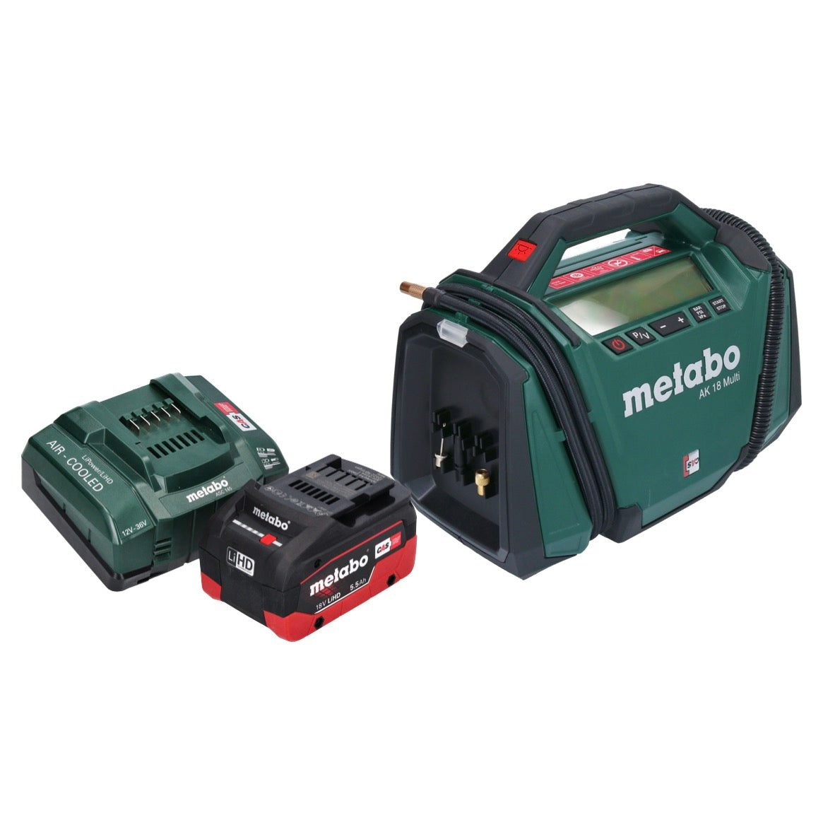 Compresseur Metabo AK 18 Multi batterie 18 V 11 bar + 1x batterie 5,5 Ah + chargeur