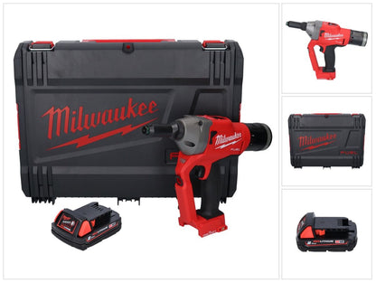 Riveteuse aveugle sur batterie Milwaukee M18 ONEFPRT-201X 18 V 20 kN sans balais + 1x batterie 2,0 Ah + boîtier HD - sans chargeur