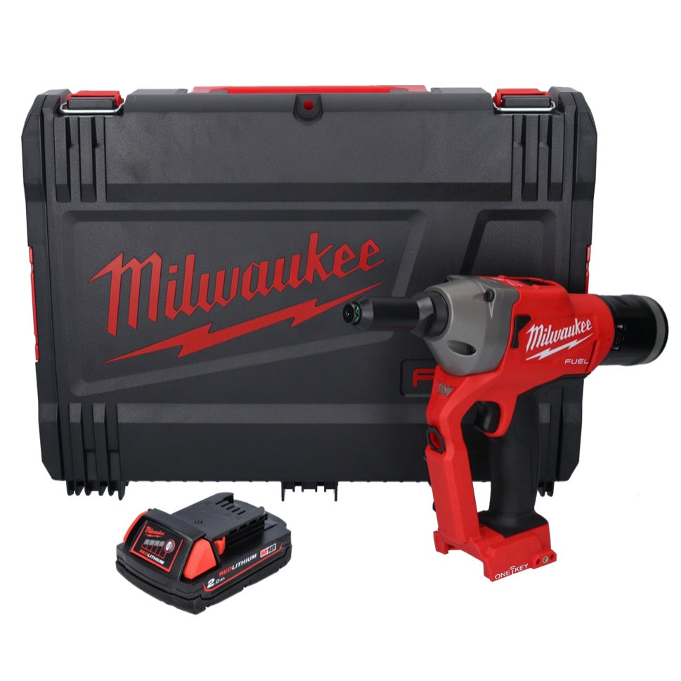 Milwaukee M18 ONEFPRT-201X Akku Blindnietgerät 18 V 20 kN Brushless + 1x Akku 2,0 Ah + HD Box - ohne Ladegerät