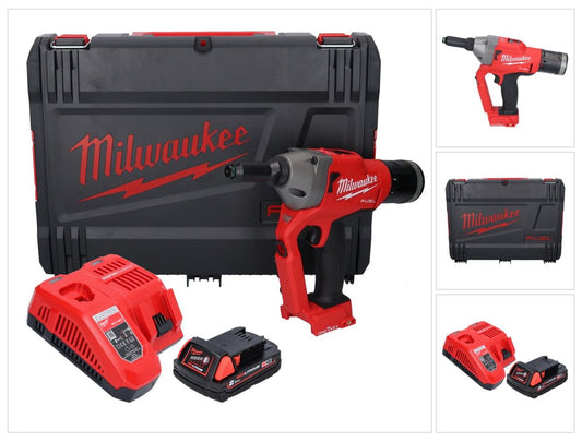 Milwaukee M18 ONEFPRT-201X Akku Blindnietgerät 18 V 20 kN Brushless + 1x Akku 2,0 Ah + Ladegerät + HD Box