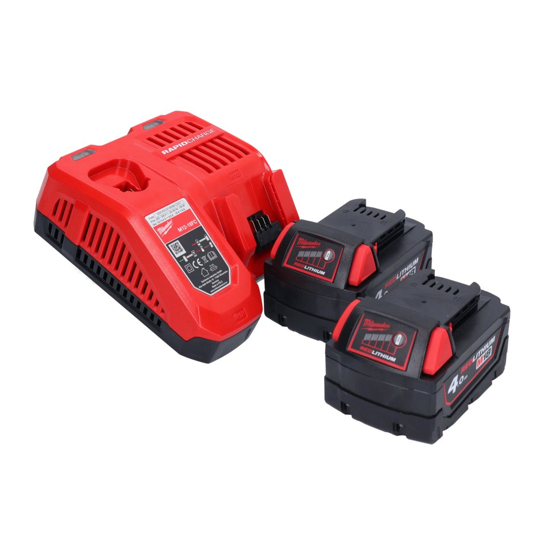 Riveteuse aveugle sur batterie Milwaukee M18 ONEFPRT-402X 18 V 20 kN sans balais + 2x batterie 4,0 Ah + chargeur + boîtier HD